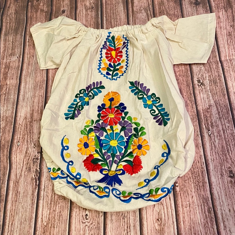 Handmade Mexican Girl’s Onesie